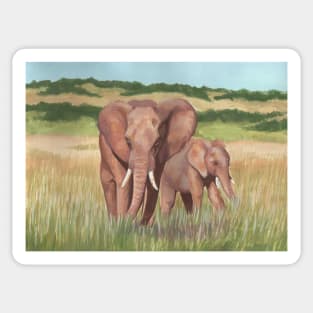 Elephants on a walk Sticker